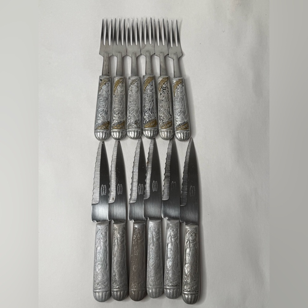 Vintage Acero Inoxidable Argentina Stainless Steel Silverware Flatware Set Of 12